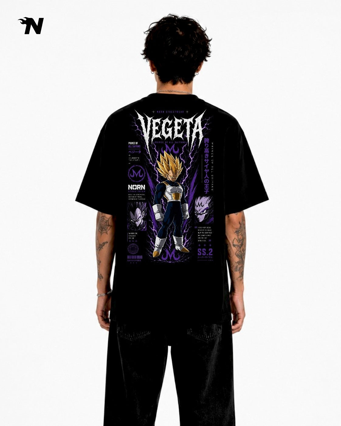 T-shirt Negra Premium Algodón - Veggeta